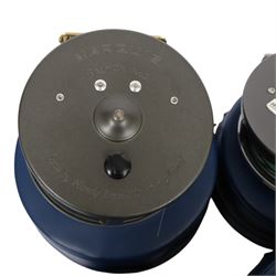 Four Hardy Bros Marquis fly fishing reels, comprising two No. 3 salmon reels, No.1 Salmon reel and a No. 10 reel, all within blue Hardy cases