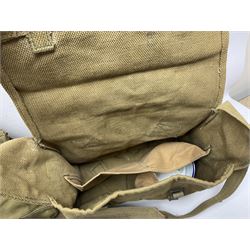 Two post-WWII British Army No.2 Dress tunics, one with Green Howards buttons; army shirt dated 1951; Royal Fleet Auxilliary jacket with trousers; three RAF/WAAF uniforms and RAF Greatcoat; and three canvas/webbing bags, two dated 1943 & 1945