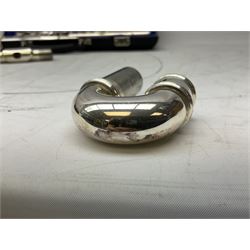 Trevor J. James T.T. 10X silver plated flute, with two mouthpieces and crook joint, serial no. 71002, in carry case