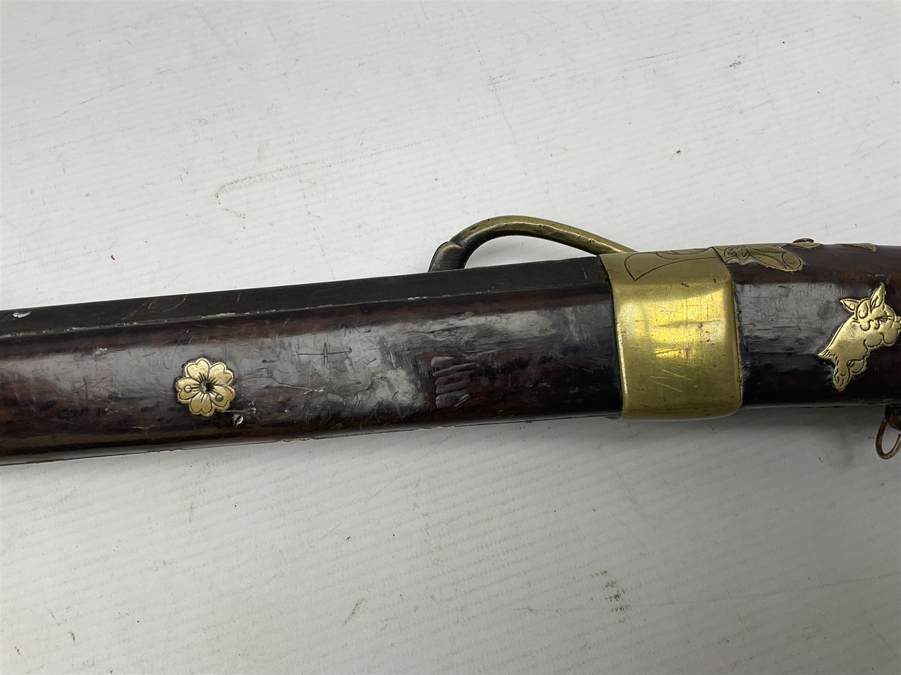 Japanese matchlock musket approximately .45 cal., Edo period (1603-1868), the 66cm(26