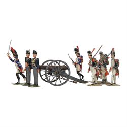French Old Guard figures by CBG Mignot, Stadden etc together with cannon and two Britains ...