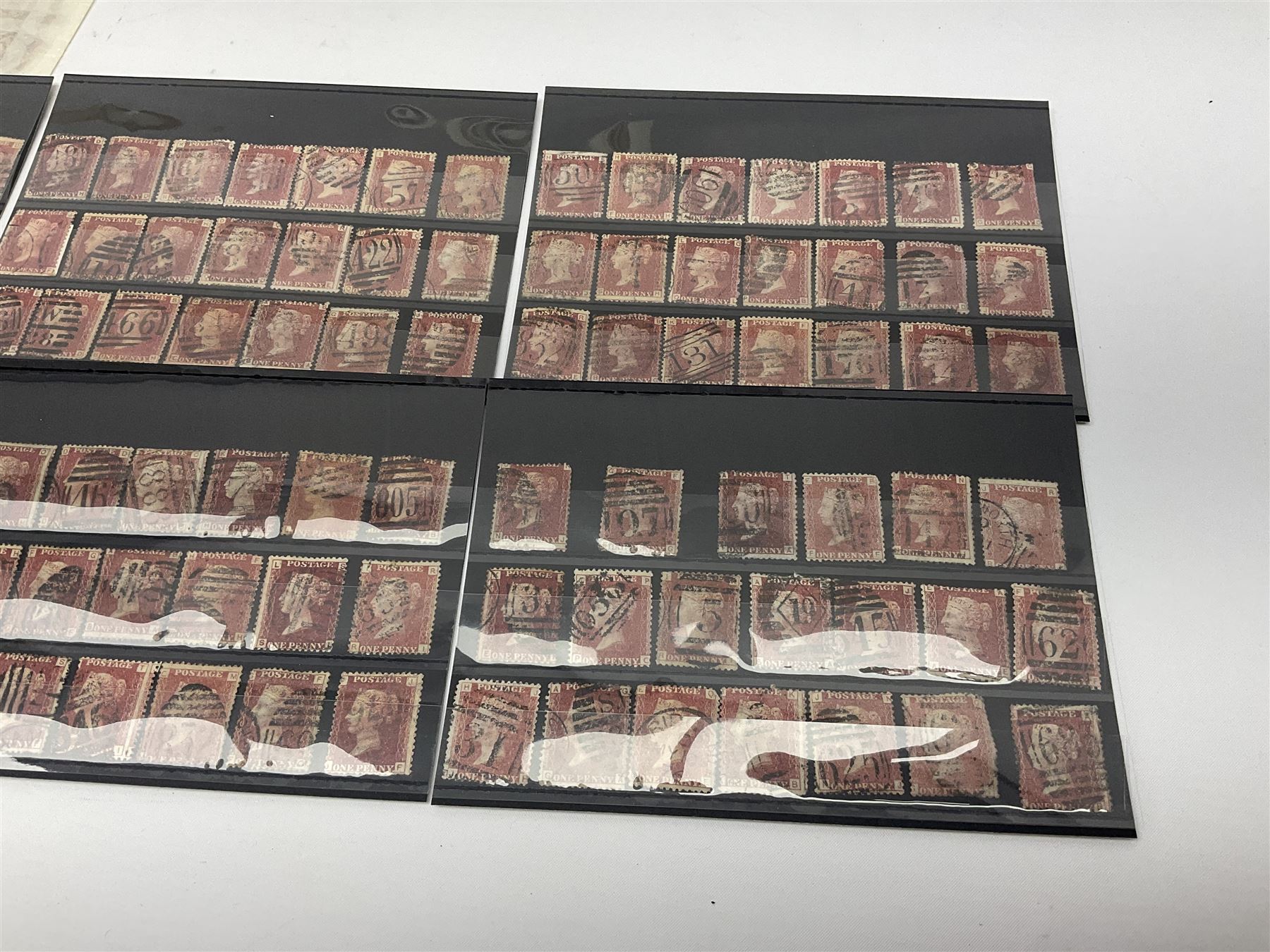 Mostly Great British Queen Victoria and later stamps, including imperf penny reds, 1841 two pence blues white lines added, imperf penny red on cover with 'More To Pay', half penny 'bantams', perf penny reds etc, in album, on pages and loose in packets