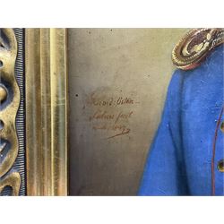 Manner of George Dawe (British 1781-1829): Portrait of a Prussian Officer, inscribed and dated 1847, 34cm x 28cm
Notes: the inscription suggests this work could be attributed to a member of the Von der Osten-Sacken family, a distinguished German-Baltic noble family. Given that many of the family members occupied prominent military positions, it is also plausible that this piece depicts one of them.