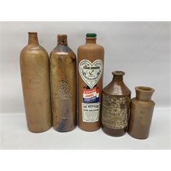 Julius Peters Hull stoneware bottle and a collection of other stoneware advertising bottles, jars and flagons etc