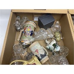 Caithness glass paperweight, together with other glassware, Zampiva figures and other collectables, in three boxes 