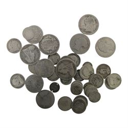 Approximately 39 grams of Great British pre-1920 and approximately 85 grams of Great British pre-1947 silver coins
