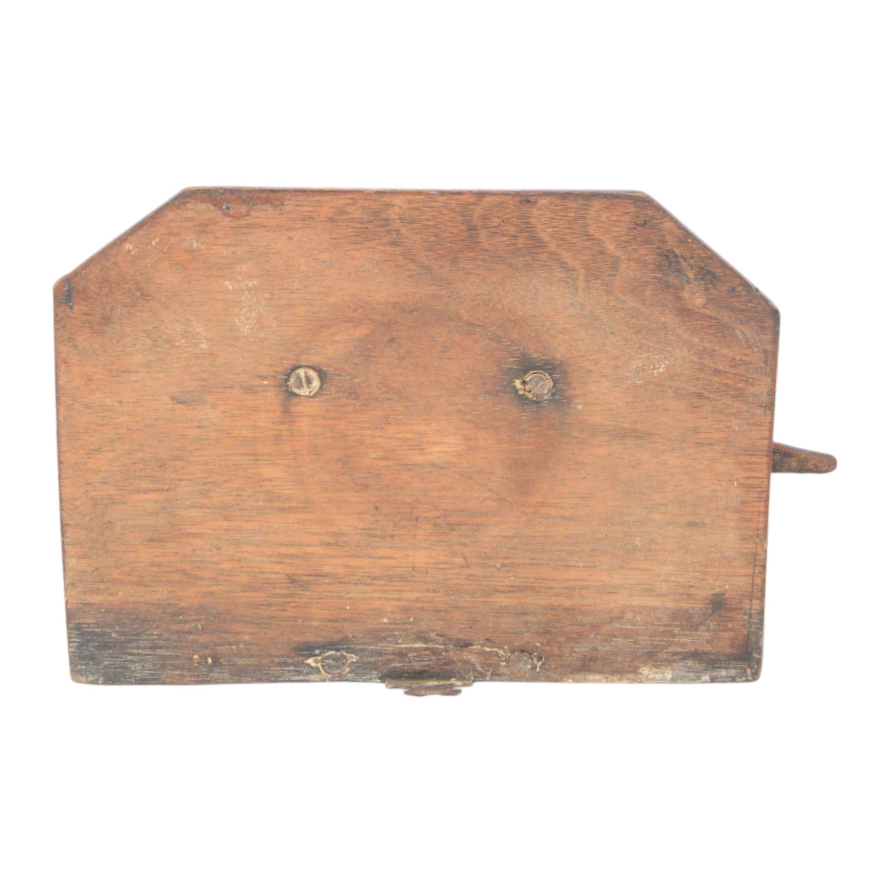 Edwardian oak clock bracket, carved with an eagle support over fruiting foliage, H37cm