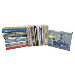 Twenty-seven books of maritime and naval interest including Archibald: The Fighting Ship in the Royal Navy; Chant: The History of the World's Warships; Groner: German Warships 1815-1945; books on seapower, destroyers, battleships, cruisers, seamanship etc