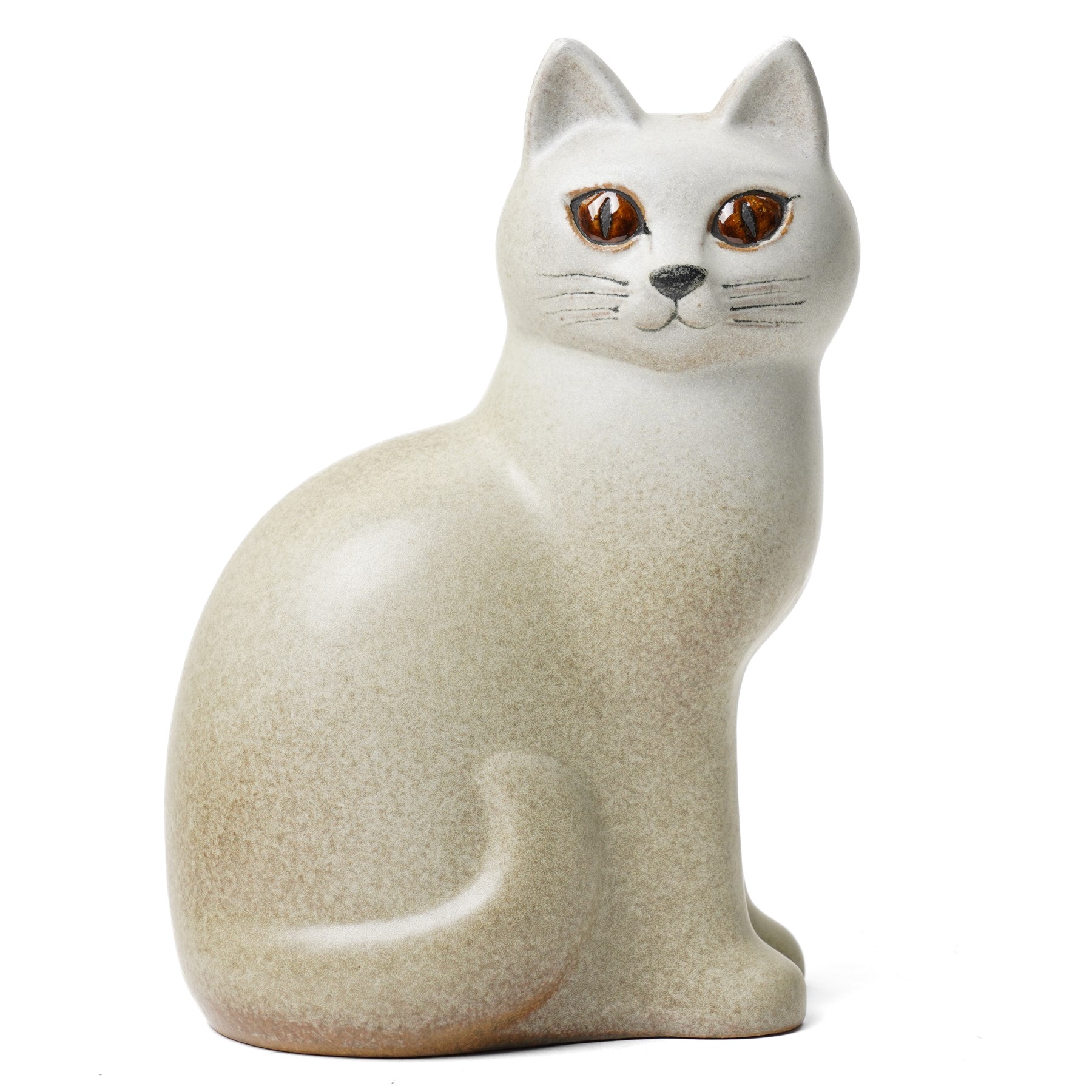 Lisa Larson (1931-2024) for Gustavberg, set of three stoneware cats, in black and grey colourways, larger H35.5cm smaller H21cm (3)