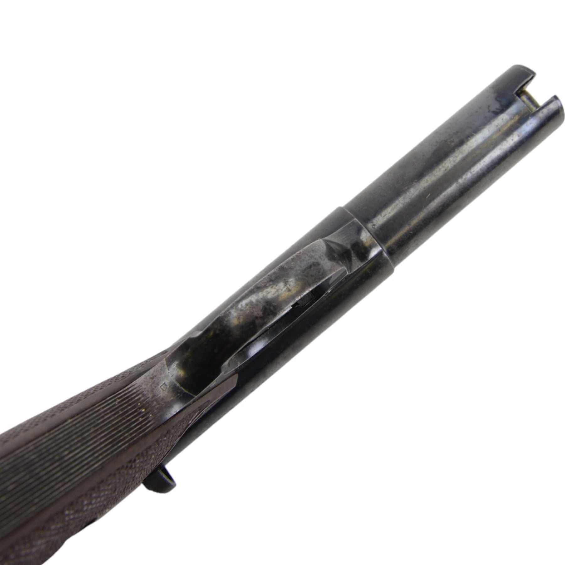 Webley Senior .22 air pistol, batch 209, the air chamber marked The Webley Senior, made in England, Webley & Scott Ltd Birmingham 4, Webley Patent, with checkered grip, H14cm, L19cm, together with book Webley Air Pistols; their history and development by Gordon Bruce 