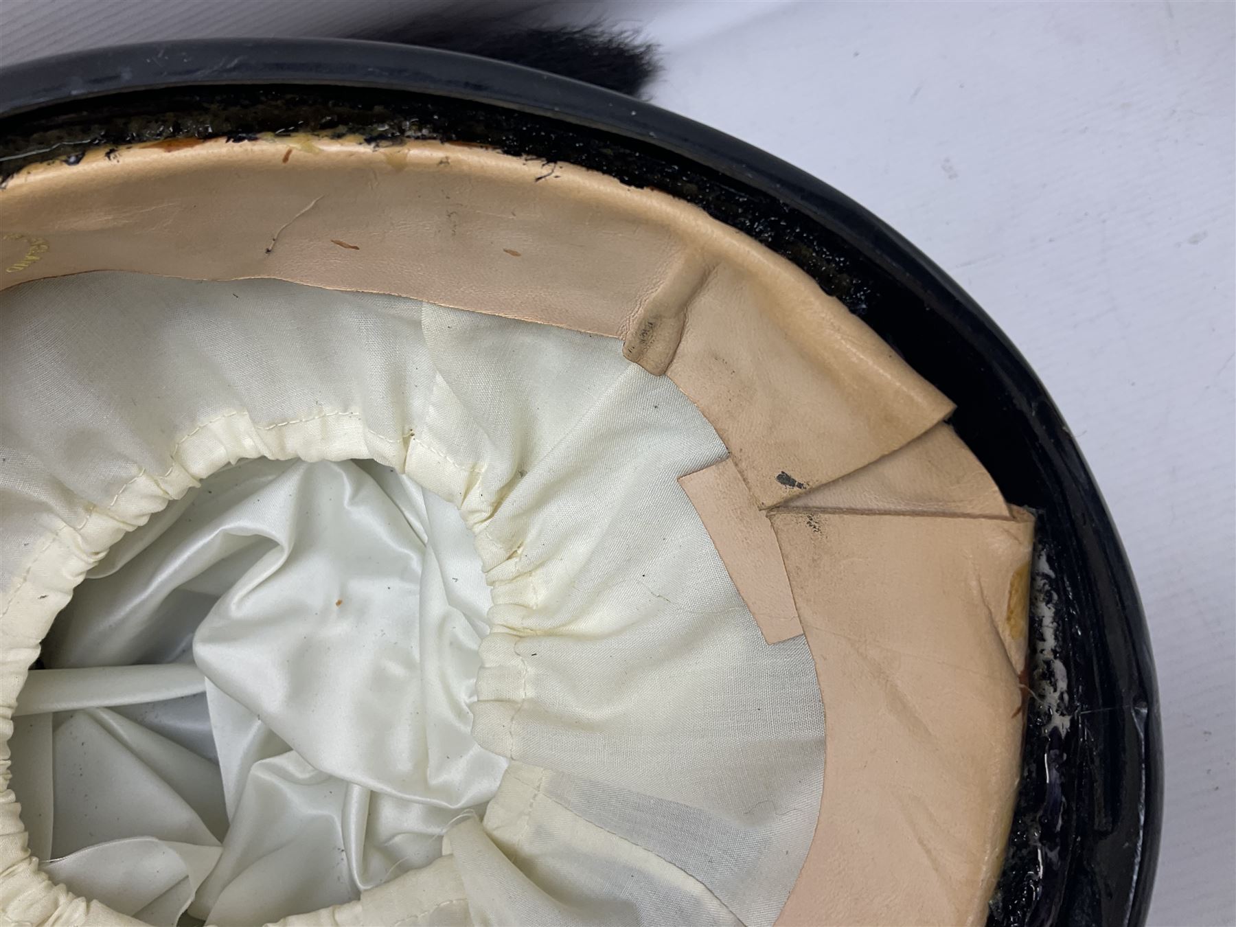 Lancers cap with original 19th century fittings for the 16th Lancers on a modern fibre glass shell with liner