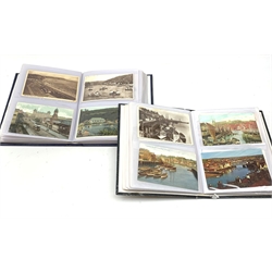 Two albums containing a collection of approximately one hundred and fifty postcards of local interest, scenes of Scarborough, Bridlington, Robin Hood’s Bay, Hornsea, Whitby, Filey, etc. 
