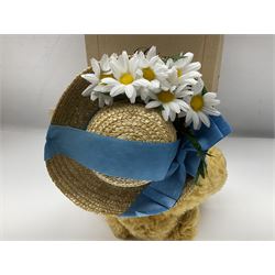 Two modern Steiff limited edition teddy bears - Prince William's 21st Birthday Bear with growler mechanism No.58/1500 H35cm; and Cherished Teddies Collection Daisy No.4269/5000 H33cm; both boxed with certificates (2)