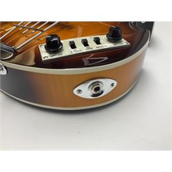 Hofner B-Bass Hi-Series electric bass guitar with sunburst finish L110cm; in Thomann fitted case