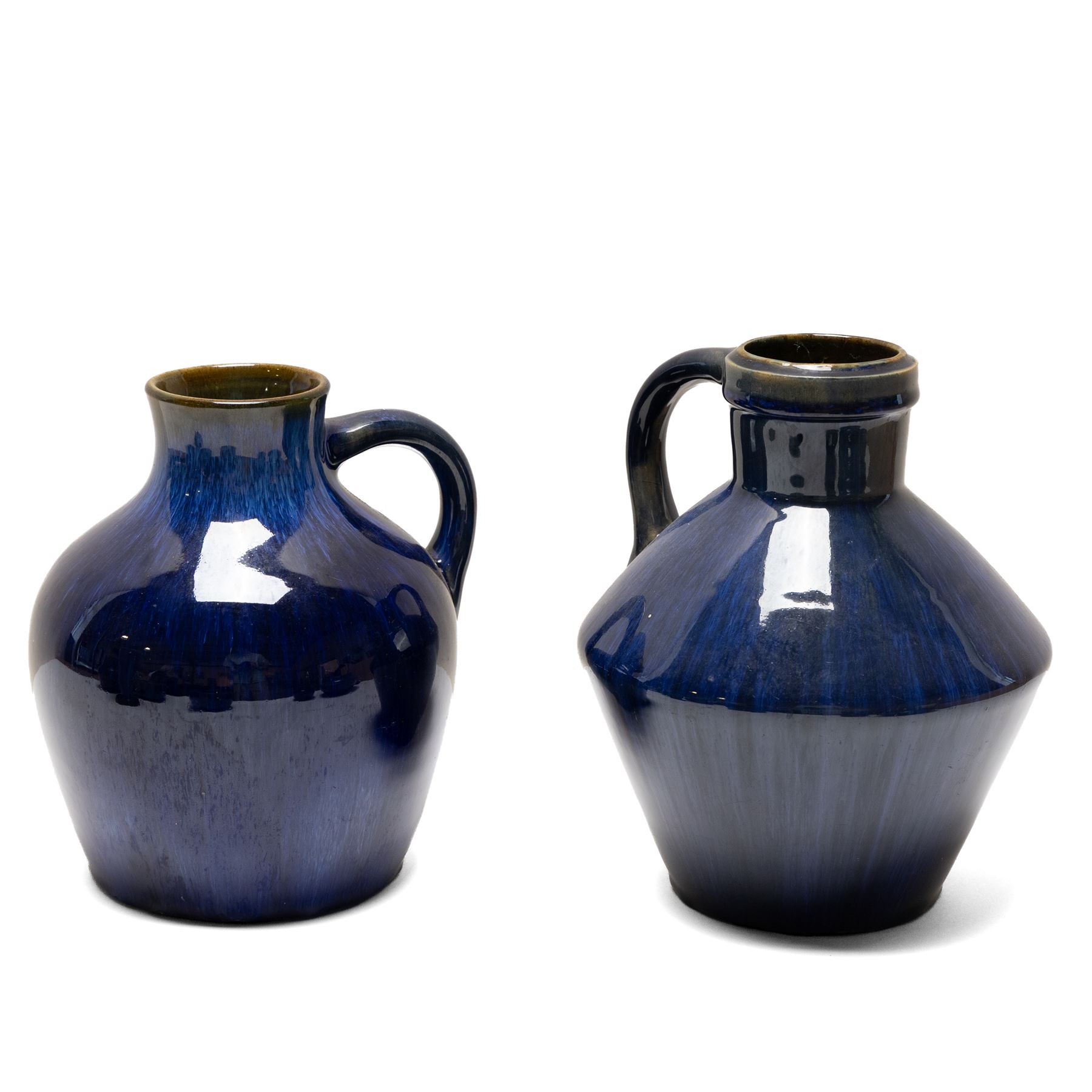 Denby Danesby ware in Electric Blue, including cylindrical vase of tapering form, Chevin jug, pair of graduating bowls etc 
