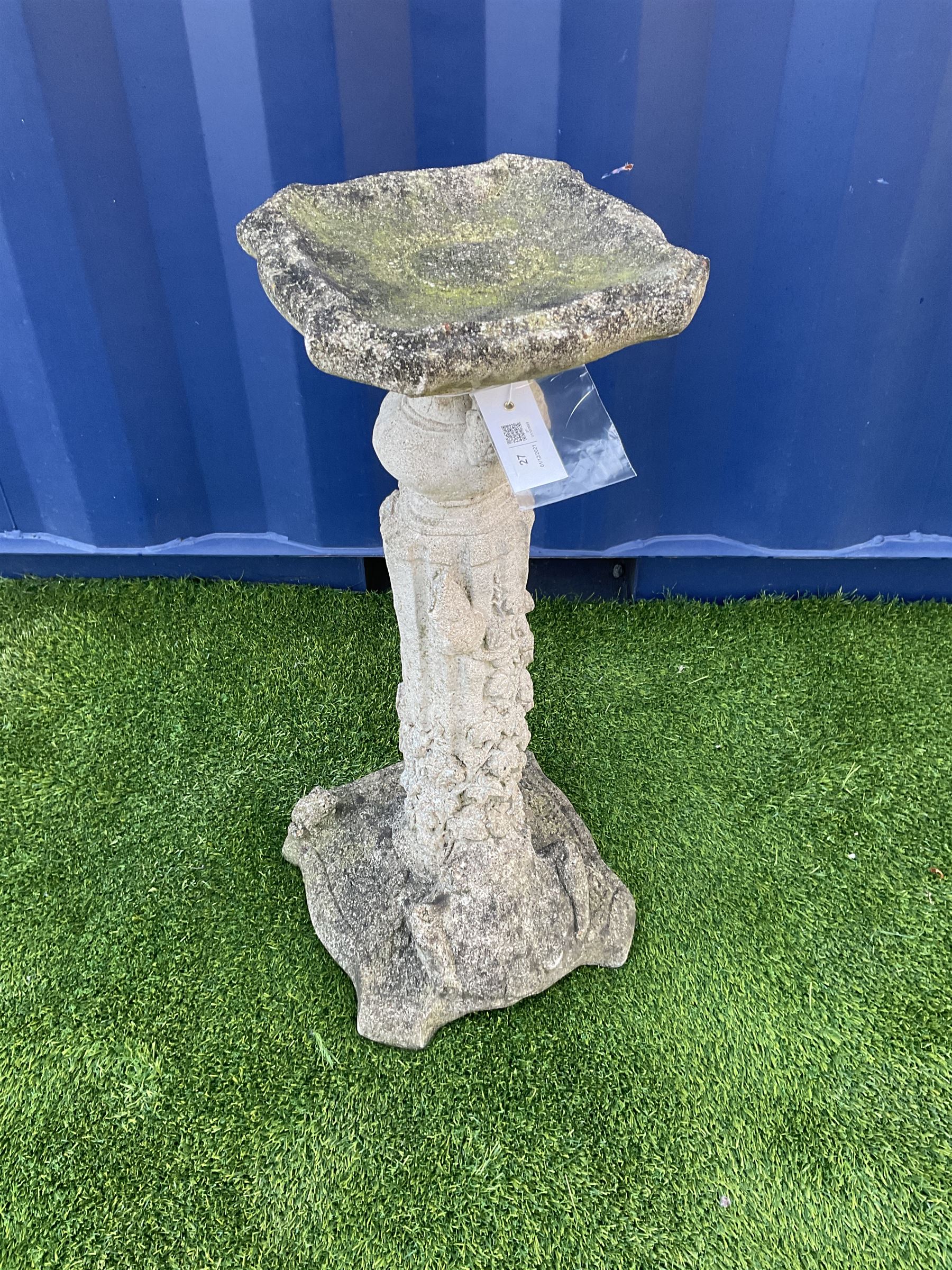 Composite stone classical column birdbath - THIS LOT IS TO BE COLLECTED BY APPOINTMENT FROM DUGGLEBY STORAGE, GREAT HILL, EASTFIELD, SCARBOROUGH, YO11 3TX