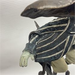 Rachel Talbot (British 1980-), Water Meadow Merriment, limited edition bronze sculpture, modelled as a hare in boating attire, upon a polished marble base, H37cm