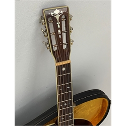Crafter TR060 VLS-V Southern Jumbo acoustic guitar, violet sunburst gloss, rosewood back and sides, in carrying case