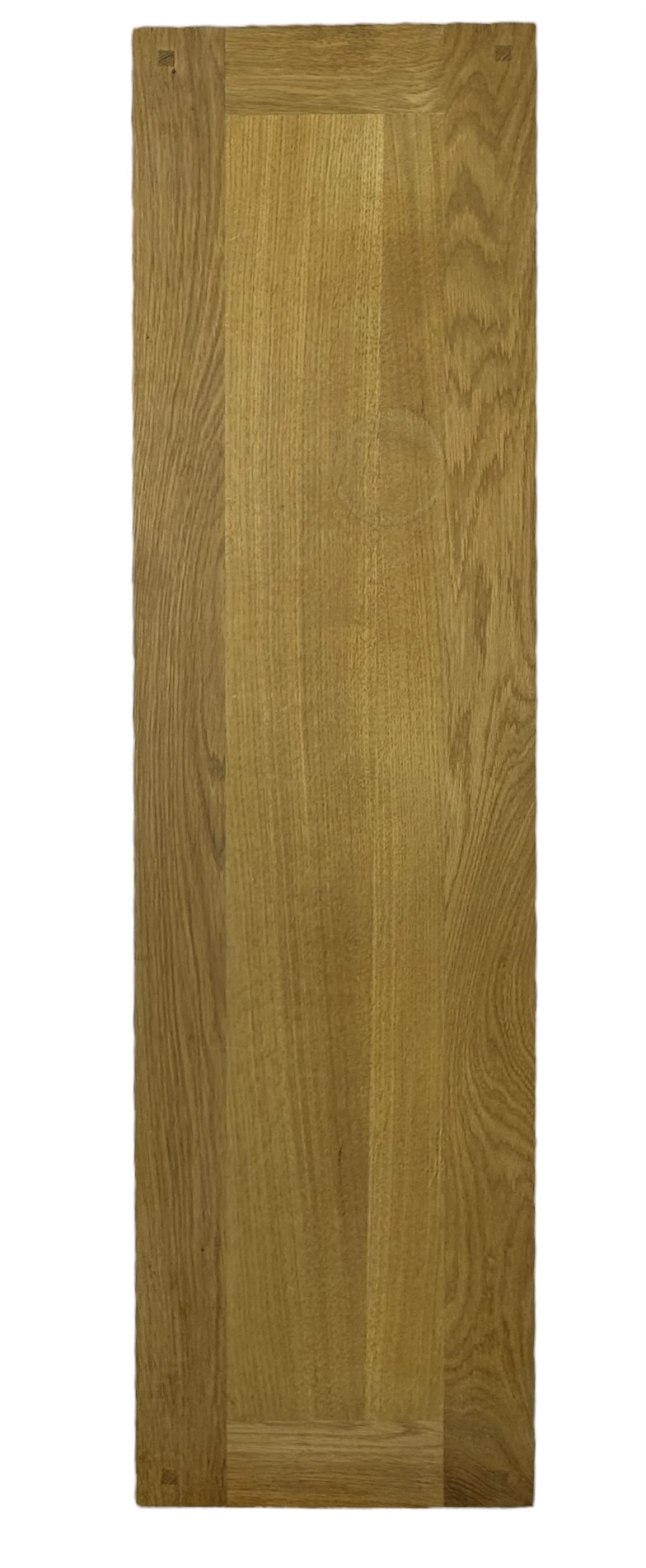 Laura Ashley - contemporary light oak console table, rectangular top over four drawers, on rectangular supports united by stretcher