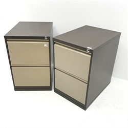 Two Triumph two drawer filing cabinets, W47cm, H71cm, D63cm