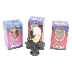 Legends in 3 Dimension Star Trek The Next Generation Locutus of Borg bust, no. 2306/5000, together with three Sideshow Star Trek Original Series limited edition character busts, comprising Scotty, Kirk and Spock, three boxed