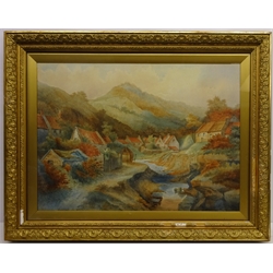 The Valley Sandsend, watercolour signed and dated 1903. by E. M Allison 54cm x 75cm  