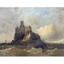 James Baker Pyne (British 1800-1870): 'St. Michael's Mount Cornwall', oil on canvas laid on board signed 37cm x 47cm