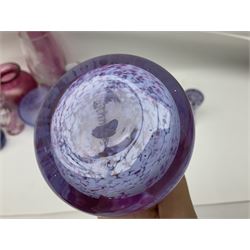 Collection of Caithness glass vases and dishes, to include mottled and swirl designs,  largest 20cm (23)