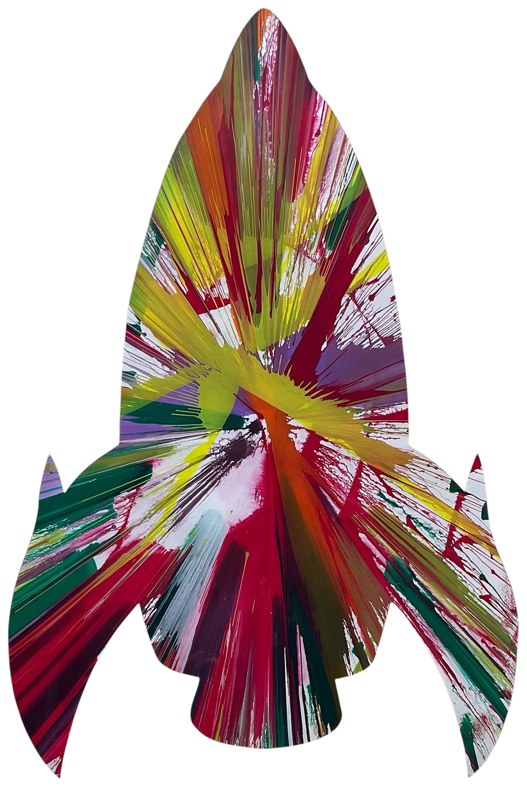 Damien Hirst (British 1965-): 'Rocket Ship Spin Painting 2009',
 acrylic on die-cut wove paper, with inkstamp signature verso and artist's blindstamp, pub.  Pinchuk Art Centre, Ukraine  69cm  x  46cm
