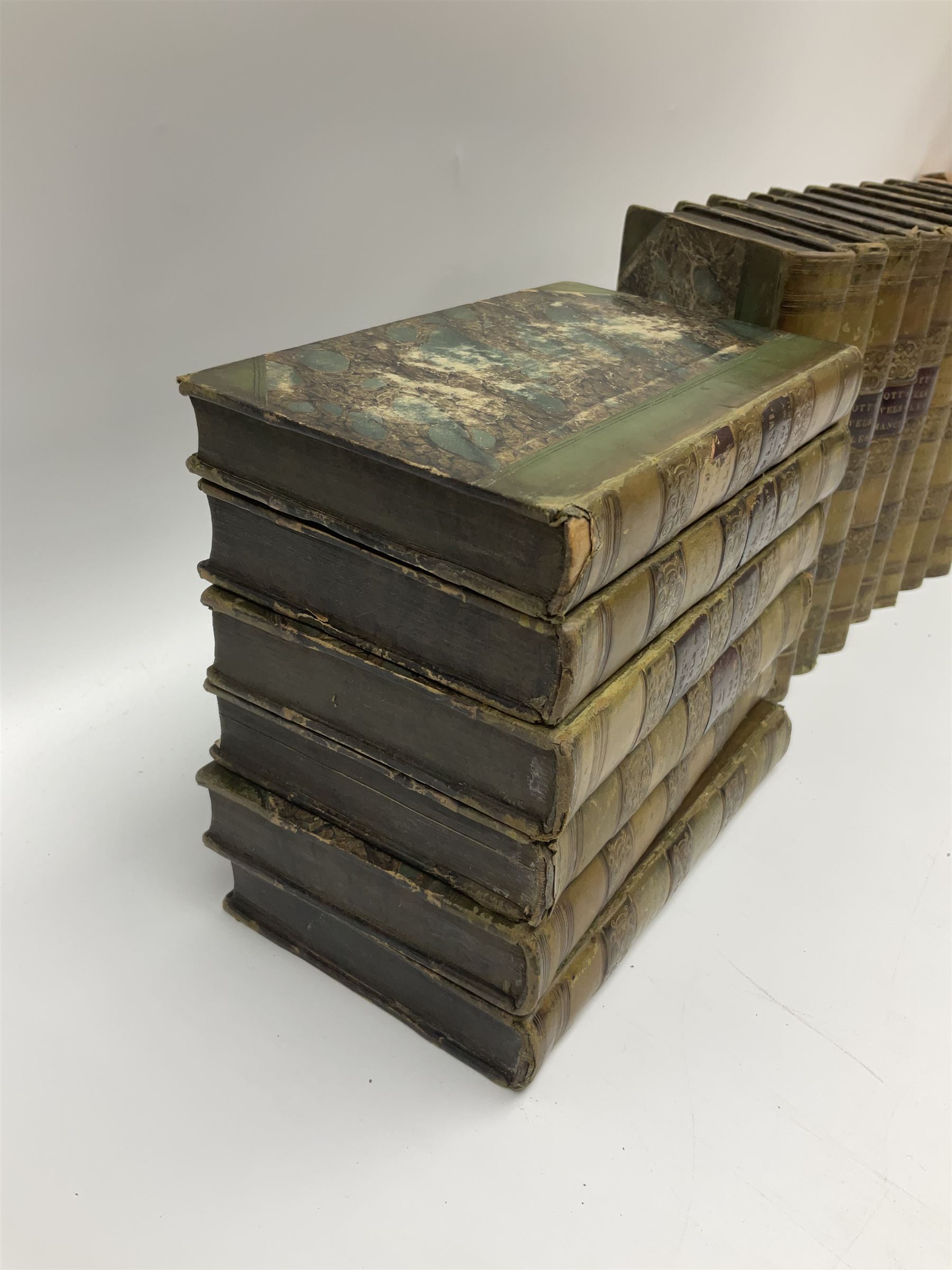 Sir Walter Scott; 15 volume set of the Waverley novels, published in Edinburgh in 1821