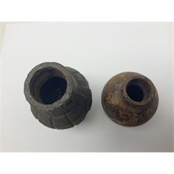 Two inert WWII French hand grenades (cases only)