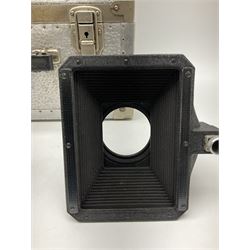 Arriflex 16SB camera body, serial no. 1784, with ' Carl Zeiss Distagon 1:2 f=8mm' lens, serial number 3860224, 'Carl Zeiss Jean Tessar 2/16' lens, serial no 3624355, camera pistol grip and other accessories, in fitted hard case