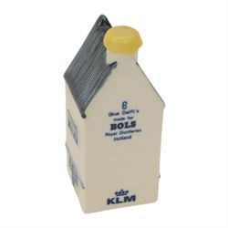 Eighteen KLM Miniatures, each blue Delft house form miniature produced exclusively for KLM Airlines by Bols Amsterdam, most with contents  
