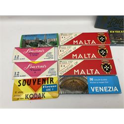 Fred Harvey ‘Fifty-Six Scenes of the Grand Canyon of Arizona’ with Tru-Vue stereoscope and film in original box, with one further stereoscope and collection of colour slides of various travel destinations