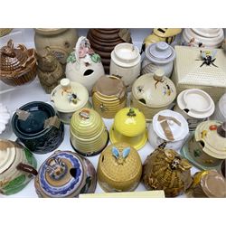 Large collection of honey pots, of various shapes, to include examples from Crown Devon, Marutomo ware, W.H Gloss, Goebel etc 