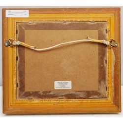 Ronald Cavalla (British 1940-): Fishing Boats in Heavy Sea, oil signed 9cm x 13cm