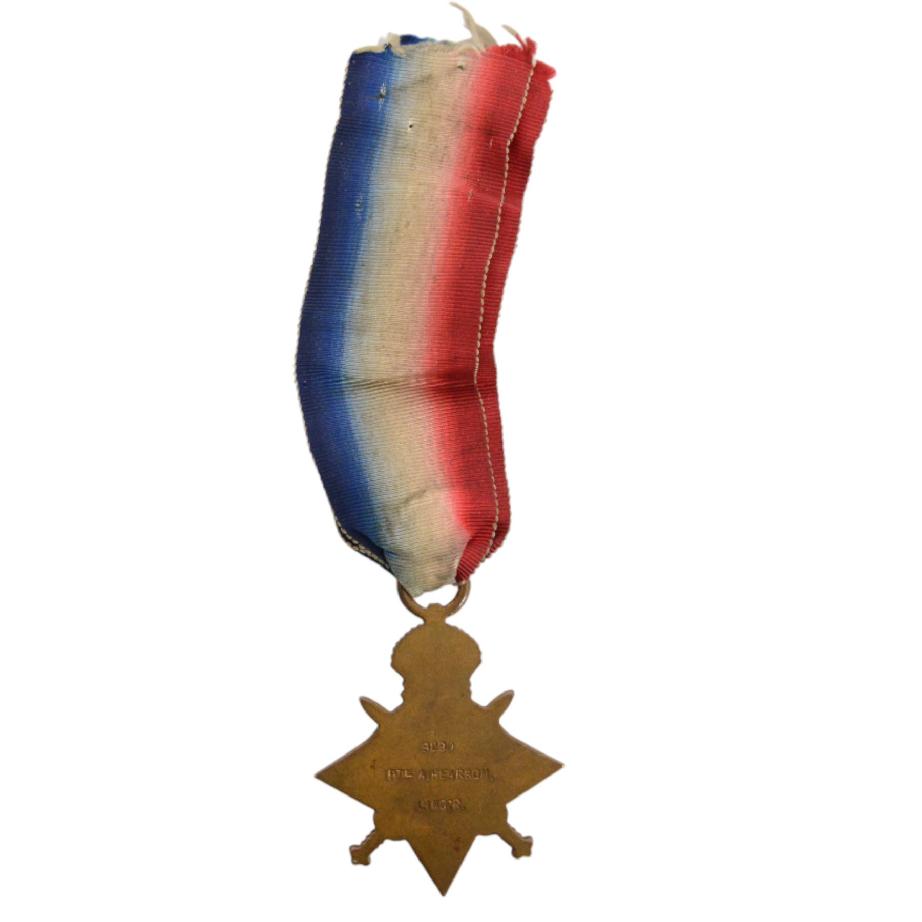 WWI medal trio, war medal, victory medal and 1914-15 star, WWII medals War medal, Defence Metal 1939-45 Star and The France and Germany Star, awarded to 8290 Pte A. Pearson Linc.R, together with his military pipe, engraved and WWI military silk for Lincolnshire regiment