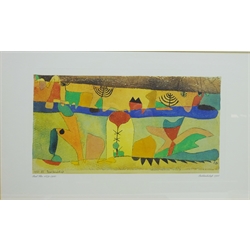  'Parklandschaft 1920', 'St. Germain bei Tunis 1914' and two other colour prints after Paul Klee (Swiss 1879-1940) and 'Rote und Weisse Kuppeln 1914', colour reproduction exhibition poster max 78cm x 59cm (5)  