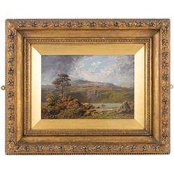 Joseph Kitchingman (British 1841-1915): 'Head of the Tarn - Wetherlam Cumberland', oil on canvas laid on panel signed, with original title label verso 16cm x 24cm 