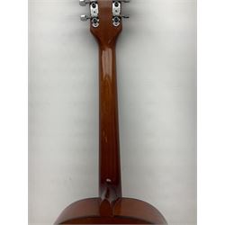 Harmony Model H6360 acoustic guitar in mahogany with spruce top, L103cm overall; and 1970s B&M (Barnes & Mullins) Concert Grande acoustic guitar, L101.5cm overall; each in hard carrying case (2)