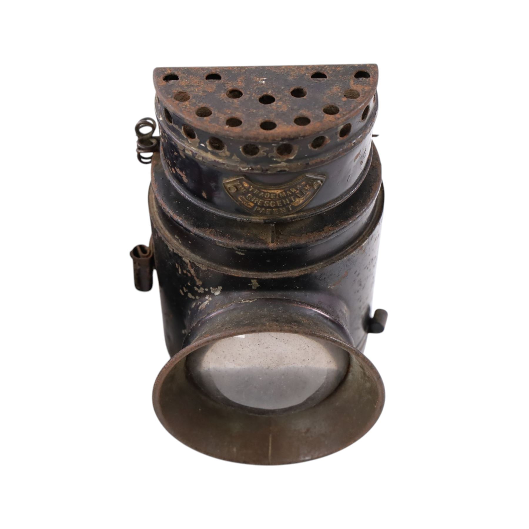 Inspection lamps and similar, including hanging brass engine inspection light, railway signal lollipop lamp, railway lantern, Sentinel paraffin heater, Ceag inspection lamp and a Crescent lamp