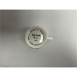 Four limited edition Beatles Yellow Submarine espresso cups and saucers, designed by Paul Smith and made for Thomas Goode, 78/200, in original box