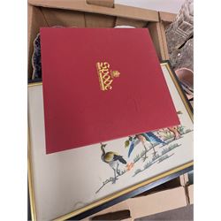 Large quantity of collectables, including Kunde clock, glassware, Danby, ceramics etc, in twelve boxes   