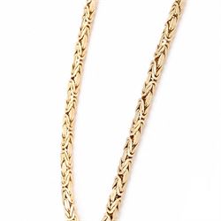 9ct gold Byzantine link chain necklace, hallmarked