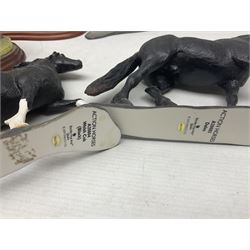Seven Border Fine Arts figures, comprising Clydesdale Mare & Foal A0187, Highland Mare & Foal A2691 and five horses from the Action Horses series 