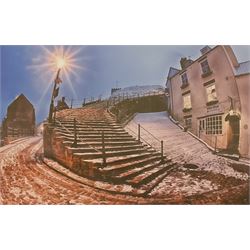 Lee Wilson (British Contemporary): 'Whitby Cobbler', large panoramic colour photographic print signed and titled on the mount 58cm x 88cm