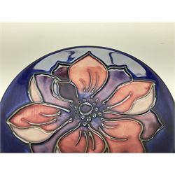 Moorcroft rectangular pin dish decorated in Mamoura pattern together with a circular pin dish decorated in Anemone pattern, both with printed marks beneath