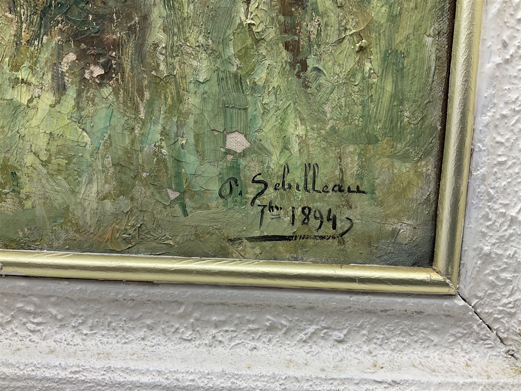 Paul Sebilleau (French 1846-1907): Rural Landscape with Farm, oil on canvas signed 1894, 48cm x 72cm