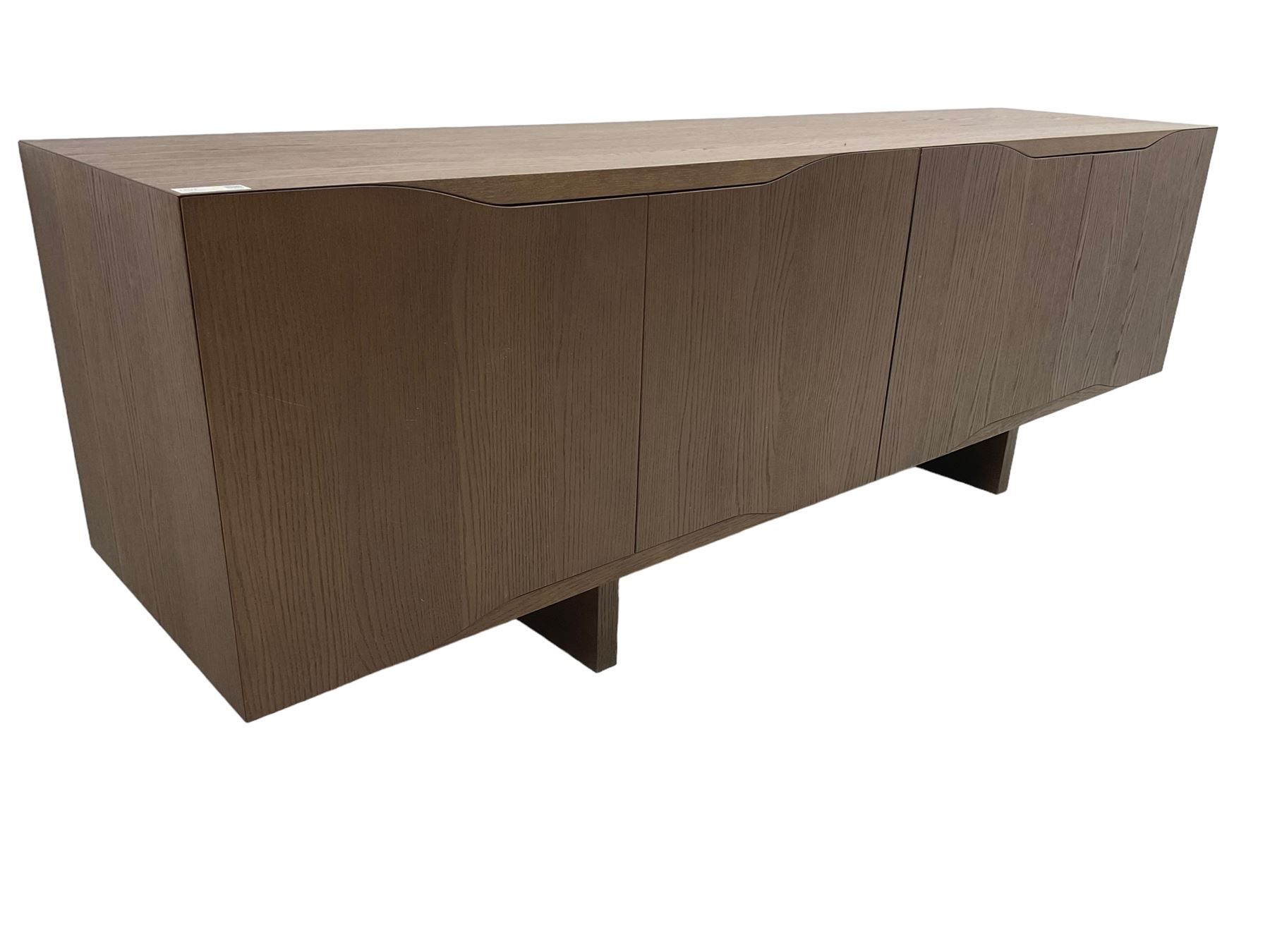 Varaschin - Jordan Italian contemporary stained oak sideboard, rectangular top over four cupboards, with push-latch action