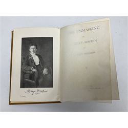 Houdini Harry (1874-1926): The Unmasking of Robert-Houdin, First Edition pub. The Publishers Printing Co., New York, 1908, signed 'Harry Houdini' to the front free endpaper, original light brown cloth with pictoral image between white lettering